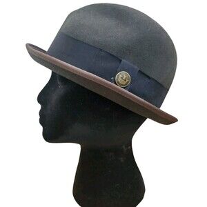 Goorin Bros Hat Men Small Fedora Olive Green Wool Classic Bowler Preppy Grandpa